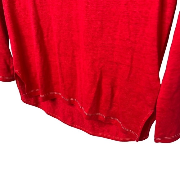 Madewell Modern Linen Raglan Tee Long Sleeve Red Size XS Style E0241 Classic - Picture 5 of 8